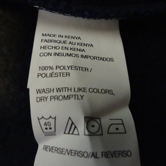 Van Heusen Grandpa Cardigan Men's Size L Blue Fleece Thermal Academia Professor - Picture 8 of 8